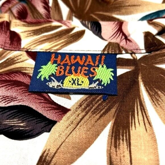 Hawaii Blues XL Tropical Hawaiian Shirt VTG - Picture 5 of 5